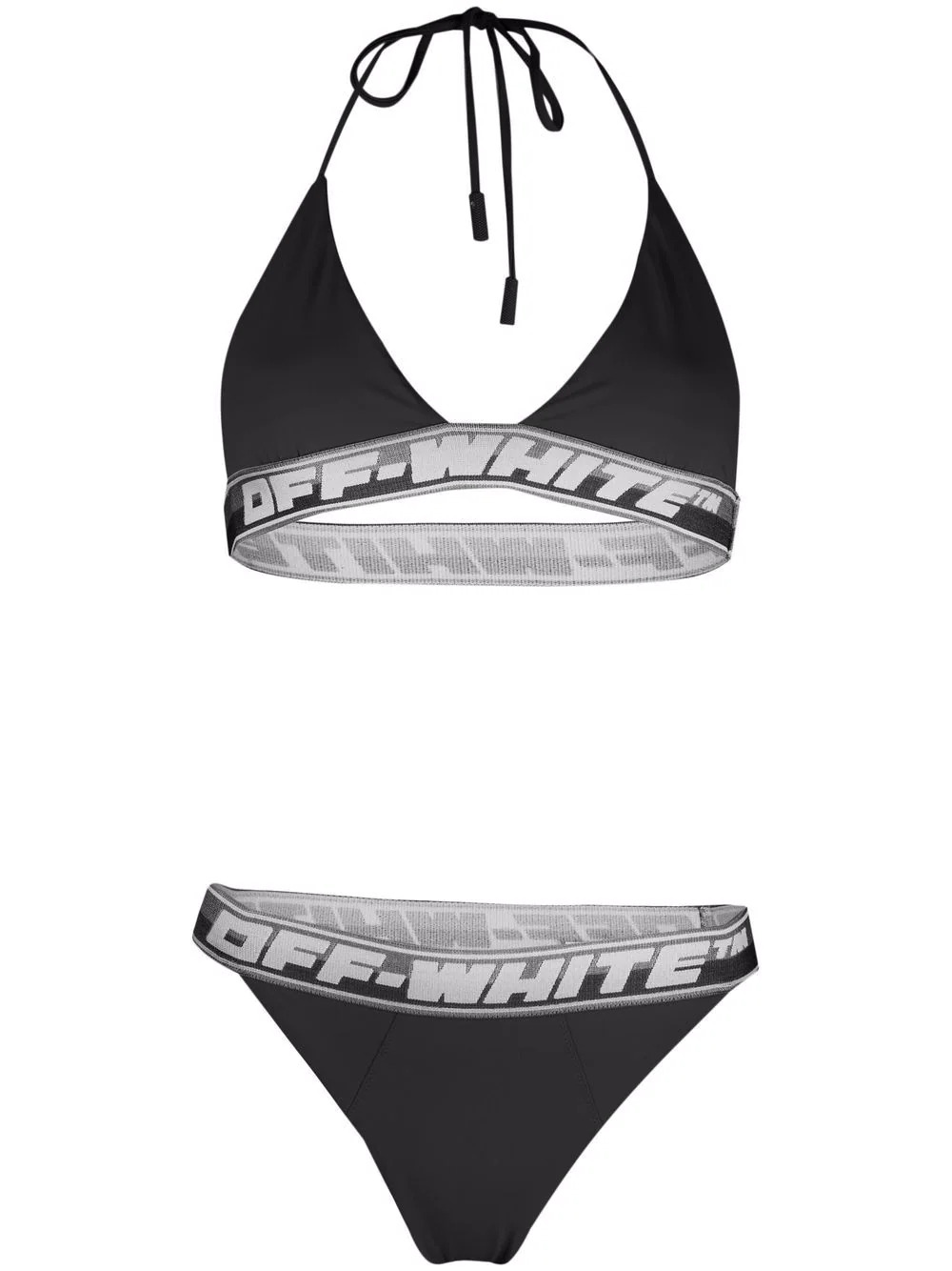 Schwarzer Logoband-Bikini