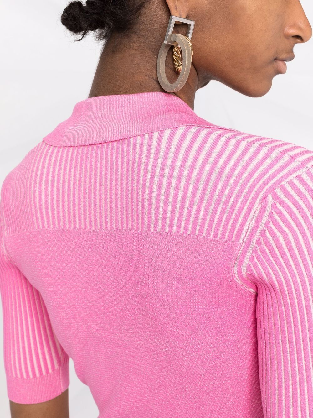 Bodysuit mit V-Ausschnitt in Pink
