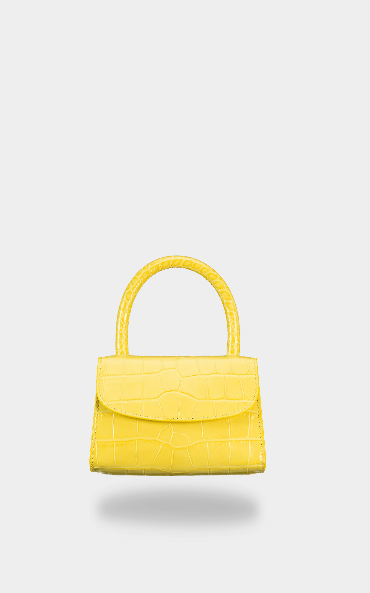 By FAR - Mini Kroko Bag in Gelb