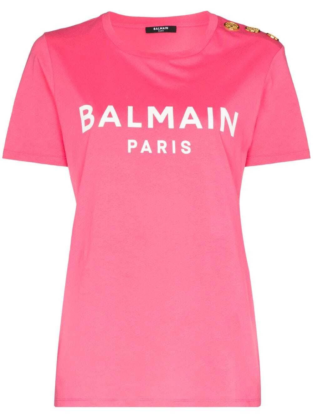 T-Shirt mit Logodruck in Pink