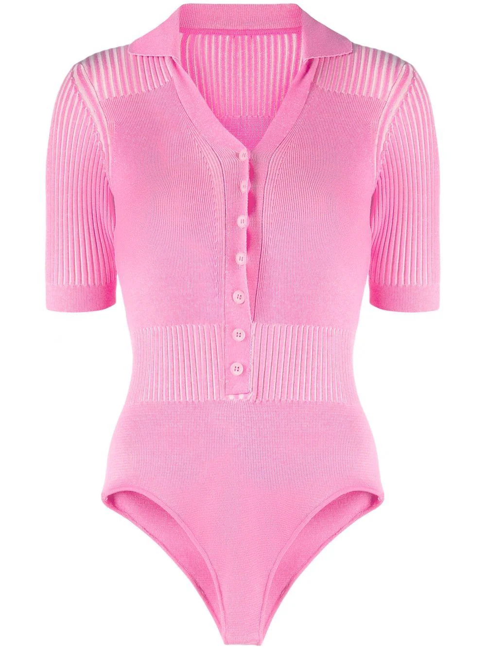 Bodysuit mit V-Ausschnitt in Pink