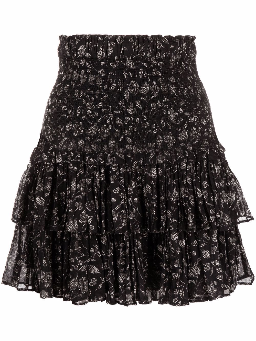 Black Naomi floral mini skirt