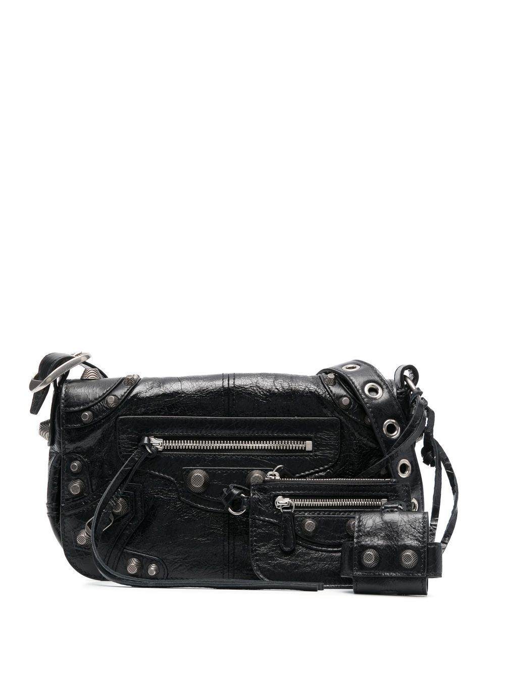 Made In Italy Leather Flap Over Crossbody With Gunmetal Hardware