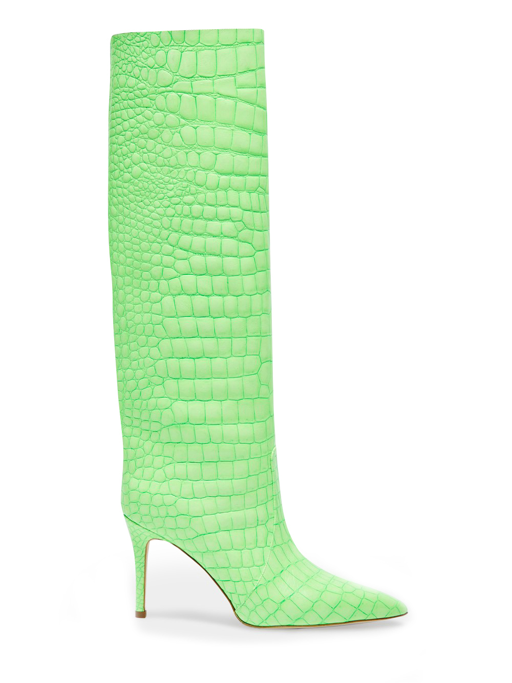 Boots with crocodile look in green