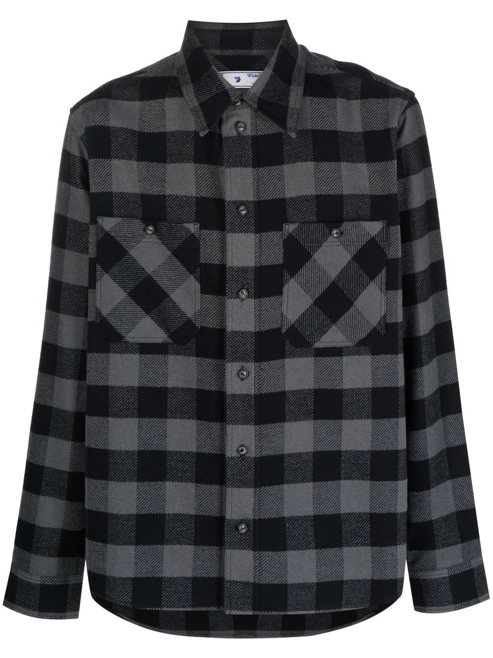 Plaid flannel shirt in grey