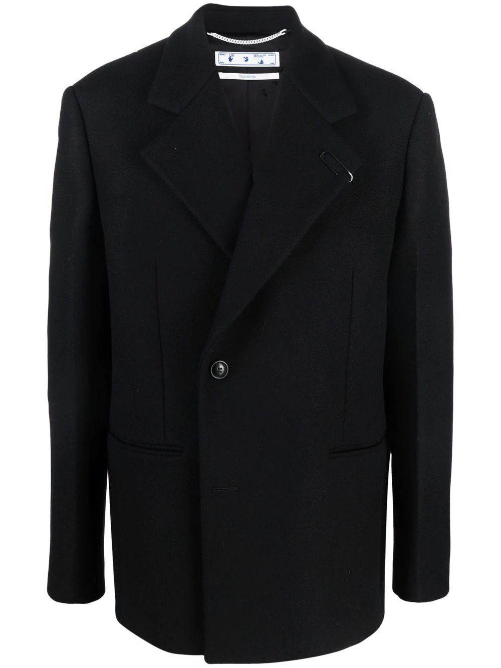 Zweireihiger Mantel in Schwarz