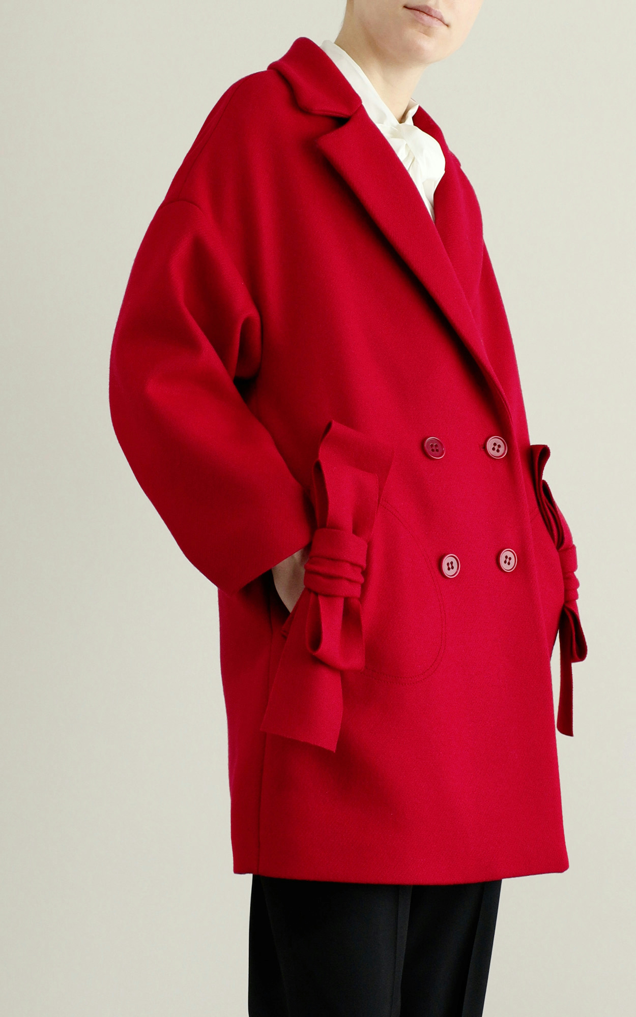 Geleerde aanplakbiljet Hulpeloosheid RED VALENTINO Oversized Mantel in Rot - Size: 38