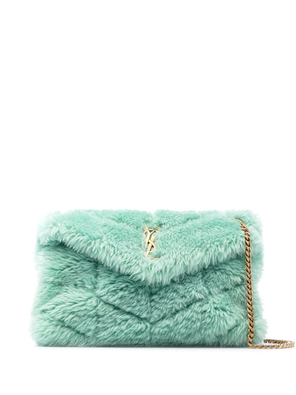 Small Loulou Puffer Shoulder Bag in Mint